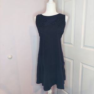 Black Lace Detail Dress with Stress